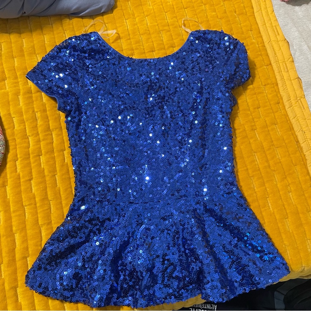 Blue Sequin Blouse